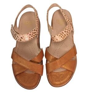 Fidelio Glory Leather Comfort Sandals Metallic Copper EU 39